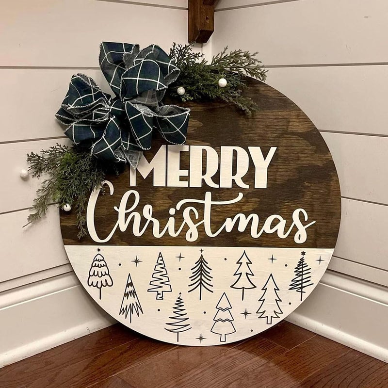 SUNVERSE Christmas Stencils for Painting on Wood 12" Christmas Doormat Stencils Holiday Stencil Merry Christmas Believe Drawing Templates for Door Mats Porch Wreath Decor - Image 3